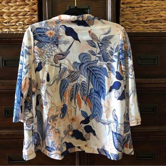 LoveU.Dear waffle knit bird print open front cardigan size L - Picture 2 of 10